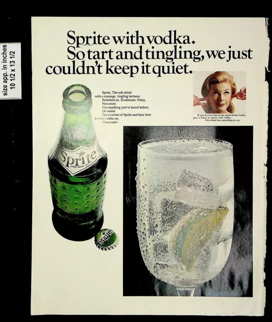 1967 Sprite With Vodka Tart and Tingling Vintage Print Ad 16913
