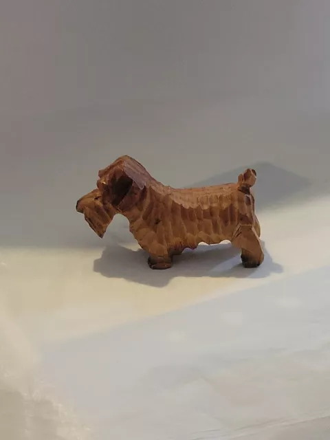 vintage Sealyham terrier carved wood dog miniature quality anri B 2