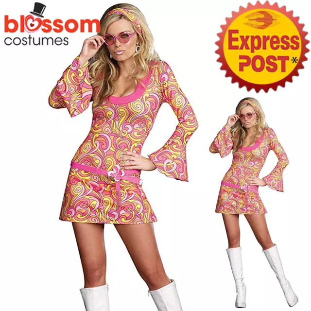 K984 1960s 60s 70s Go Go Retro Hippie Woodstock Hippy Women Groovy Disco Costume