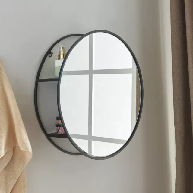 [en.casa] Wandspiegel mit Regal Badspiegel Badezimmerspiegel Spiegel 50x50x13cm