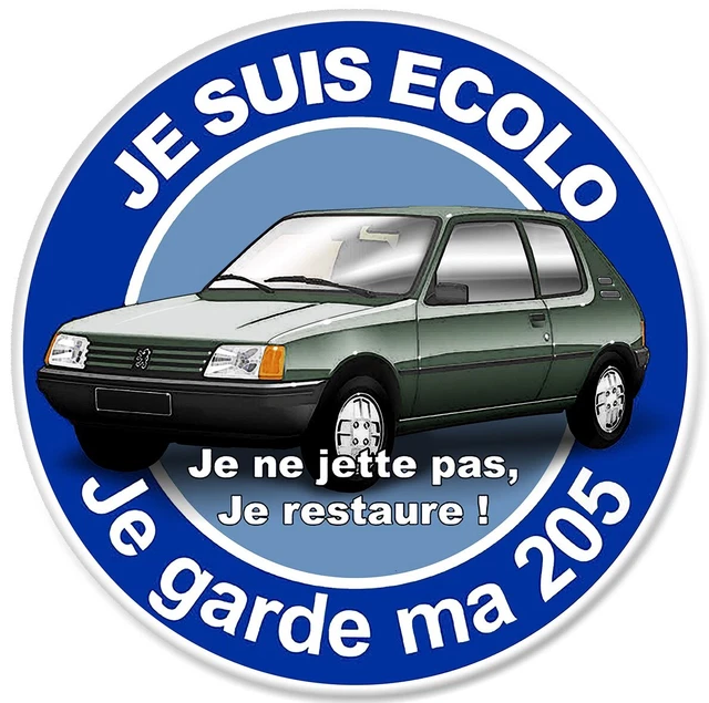 STICKER JE SUIS ECOLO JE GARDE MA VIEILLE AUTO XANTIA CITROËN HUMOUR EZ025