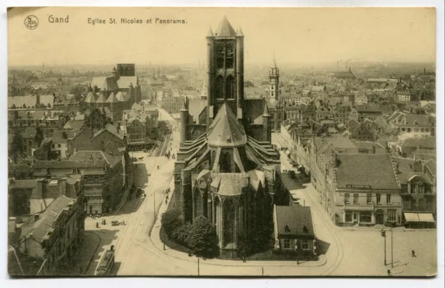 CPA - Carte Postale - Belgique - Gand - Eglise Saint Nicolas et Panorama - 1923