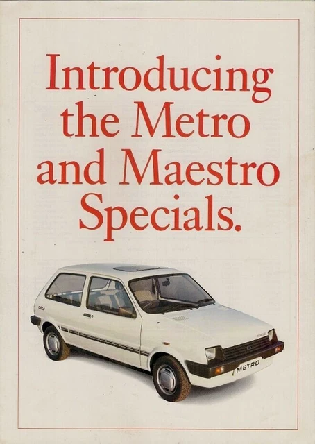 AUSTIN METRO & Maestro City Special Limited Editions 1987 UK Market ...