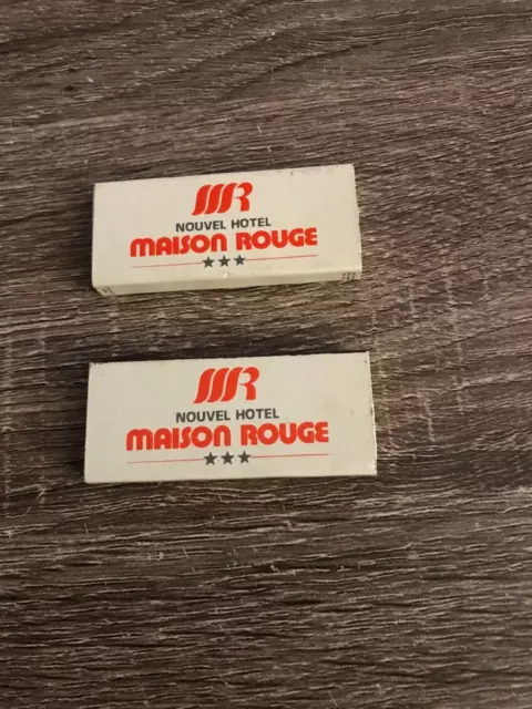 RARE Matchbox NOUVEL Hotel Maison Rouge  STRASBOURG France LOT OF 2