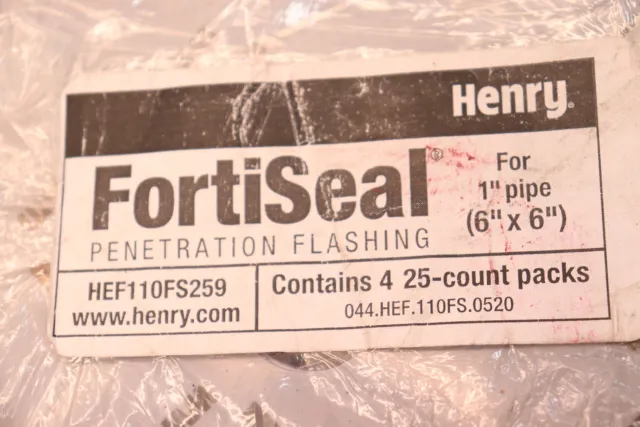 (25-Pk) Henry FortiSeal Pipe Flashing Blank 1" x 6" x 6" HEF110FS259