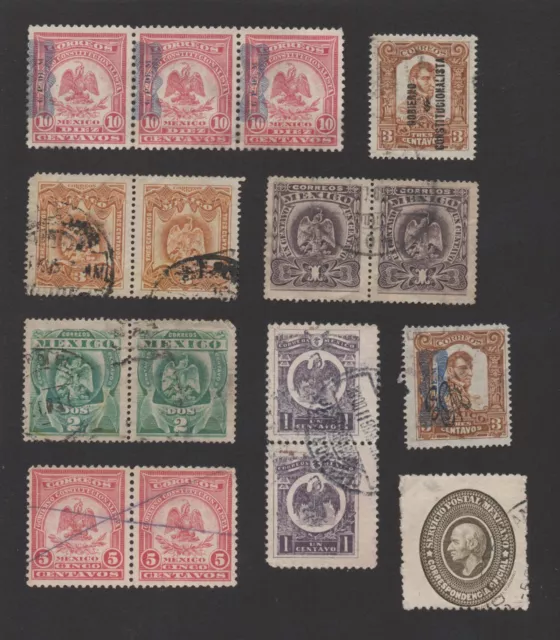 Mexico Stamp Collection Lot Of 16, Used, F/Vf,  Unchecked, As Found