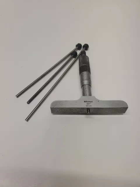 Mitutoyo 0-4 Depth Micrometer Set 4" Base Mitutoyo 0-4 Depth Micrometer Set 4" Base