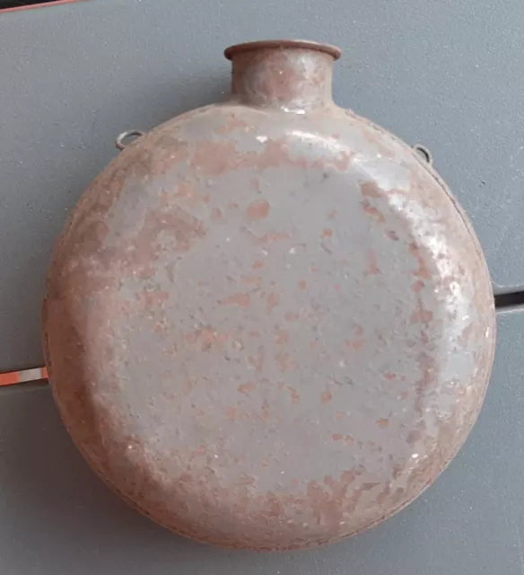 1914-1918 Mini Gourde de Poilu Flasque Topette Eau de vie Alcool ORIGINAL Trench