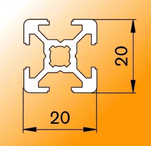 Aluprofil 20x20 B-Typ Nut 6 - Standardlängen 2