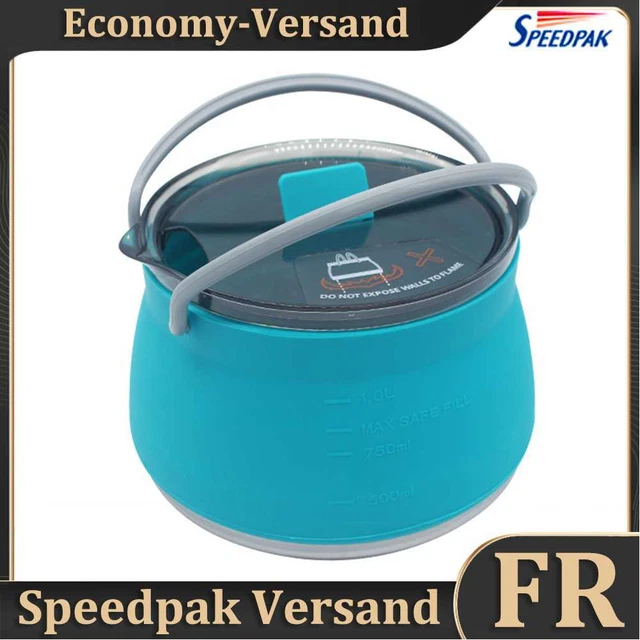 Silicone Folding Kettle Portable Tea Cooker Mini Boiling Water Pot (Blue) Hot