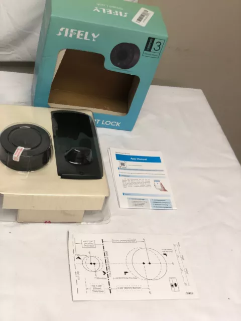 Sifely Grado 3 Negro Pantalla Táctil Puerta sin Llave Entrada Huella Digital Cerradura Inteligente