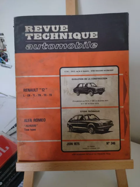 REVUE TECHNIQUE AUTOMOBILE n° 346 juin 1975 ALFA ROMEO ALFASUD RENAULT 12