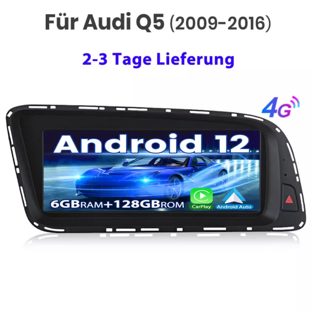 6+128G Carplay Android12 Für Audi Q5 2009-2016 Autoradio WIFI GPS Navi BT DAB+