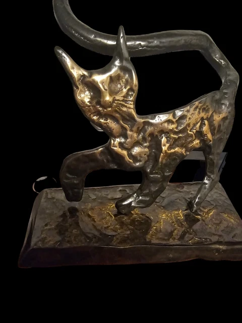 Bronze de VIENNE Petit chat assis signé GESCHUTZ