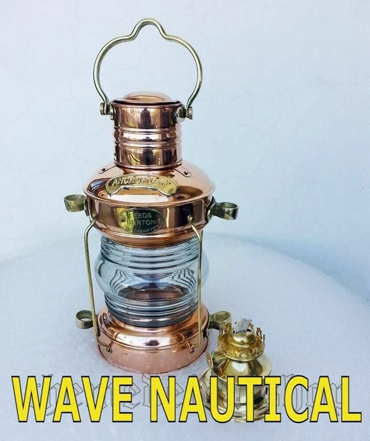Vintage Messing Öllampe maritime Schiffslaterne-Anker Boot Licht Lampe nautisch