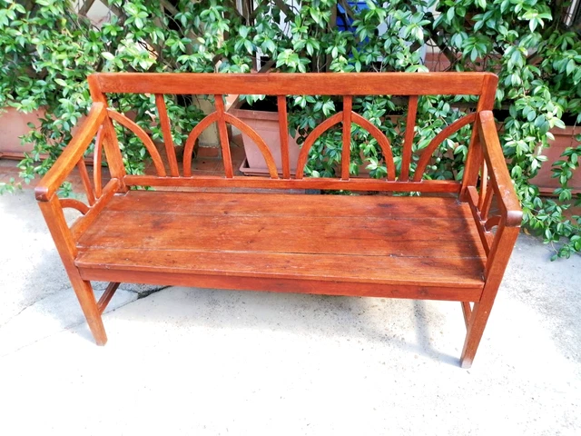 Panchina Da Giardino Relaxdays - Per 2 Persone, Legno E Acciaio, 122x60x84 Cm - Foto 7