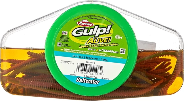 Berkley Gulp! Alive! Saltwater Grub - Pearl White, 6 Inch / 15cm | Soft Bait Fishing Lure - View #5