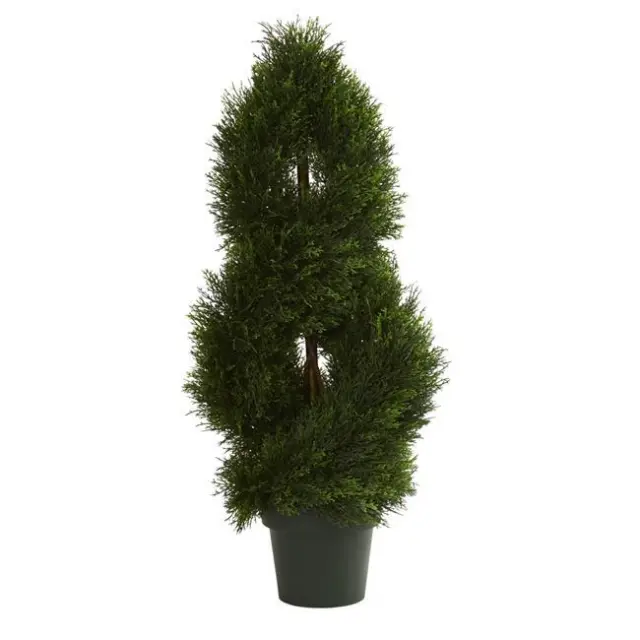 Nearly Natural 5495 Double Pond Cypress Spiral Artificial Topiary Tree UV Res...