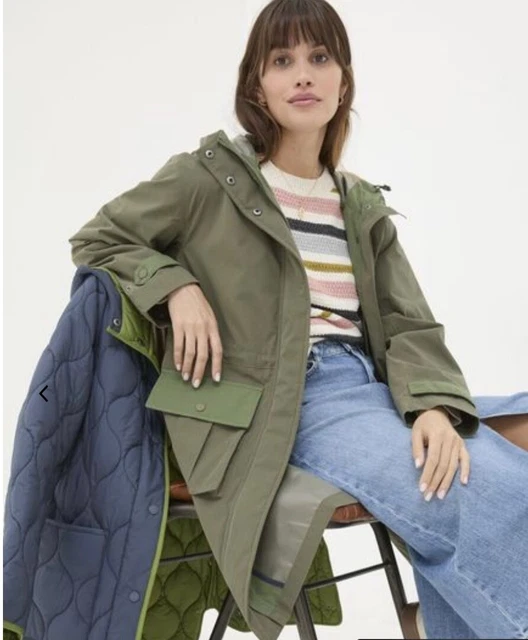 FAT FACE KHAKI penny parka coat.size 14 11.55 PicClick UK