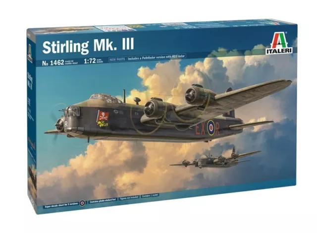 Italeri 1462 1/72 Scale Aircraft Model Kit WWII RAF Stirling Mk.III w/PE Parts