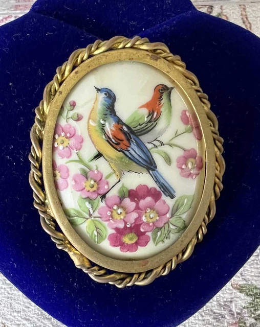 Assiette en porcelaine de Limoges dorée à l'or fin decor oiseaux