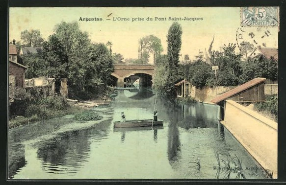 CPA Argentan, L'Orne taken from the Pont Saint-Jacques