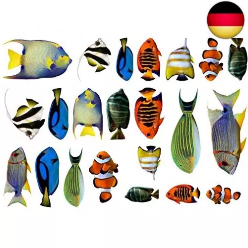 Samunshi Wandtattoo Kinderzimmer Fische Aufkleber Set - Wc Sticker für