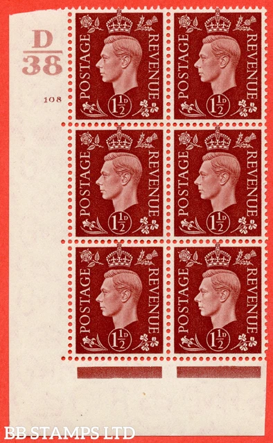 SG. 464. Q7. 1½d Red-Brown. A superb UNMOUNTED MINT " Control D38 cylind B58370
