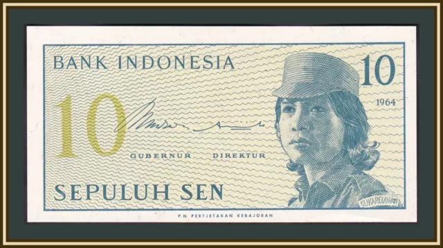 Indonesia 10 sen 1964 Р-92 (92a) UNC