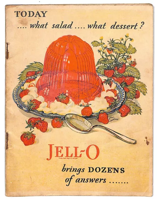 Jell-O Recipe Booklet "...what Salad..what dessert?" c1928 22pp