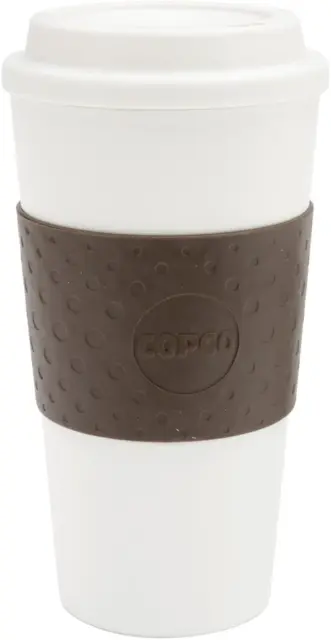 Acadia Double Wall Insulated Plastic, Travel Mug with Non-Slip Sleeve, 16-Ounce,