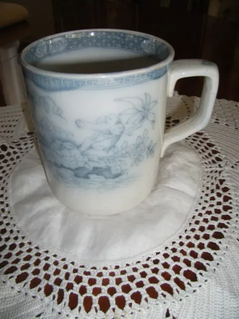 Antique Blue And White Porcelain Mug / Tankard - Chinoiserie Pattern