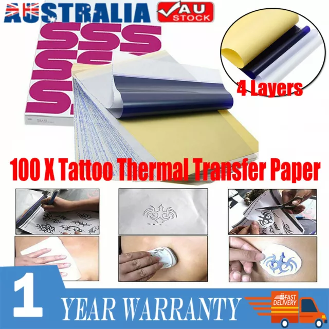 100X Tattoo Stencil Transfer Paper Spirit Thermal Carbon Tracing Copier Supplies