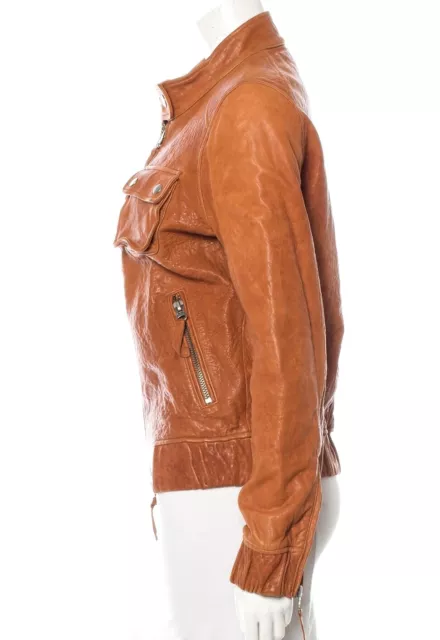 Elizabeth and James Womens Leather Motorcycle Jacket Caramel Size Small/ US 4 2