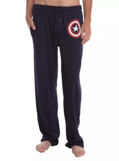 Mens Womens NEW Marvel Captain America Logo Navy Pajama Lounge Pants Sz L XL 2XL