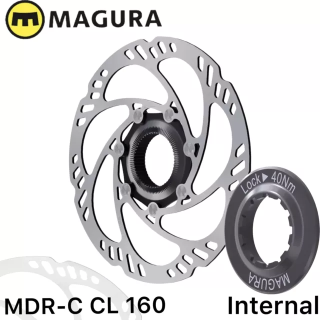 Magura Bremsscheibe MDR-C CL Center Lock + Lockring für Schnellspannachse 160mm