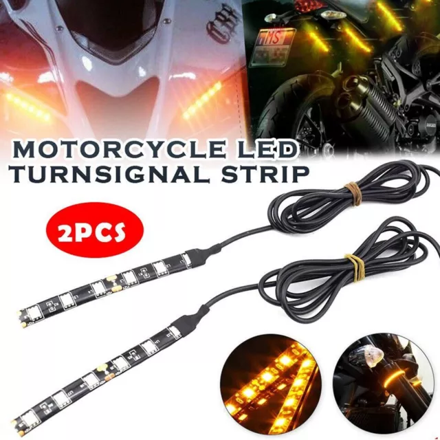 2X12V Amber 6LED Motorrad Signal Lichter Universal Design SMD 5050 LED