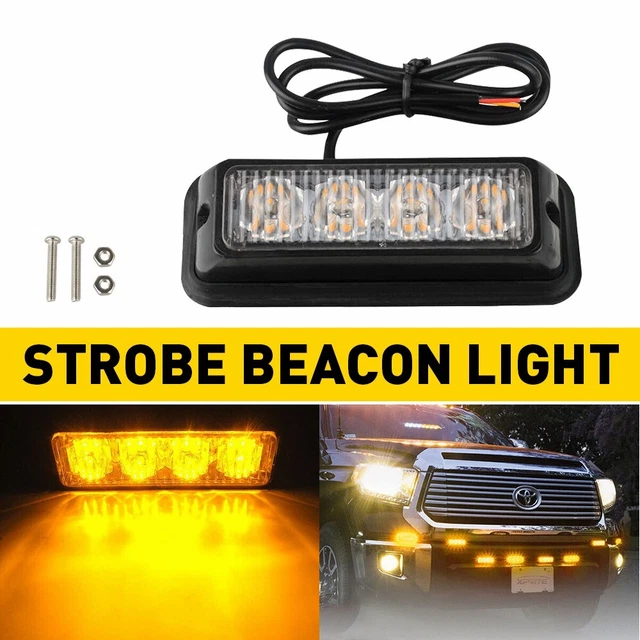 Yellow LED Grill Strobe Light Beacon Side Marker Quality Flash Warning Hazard