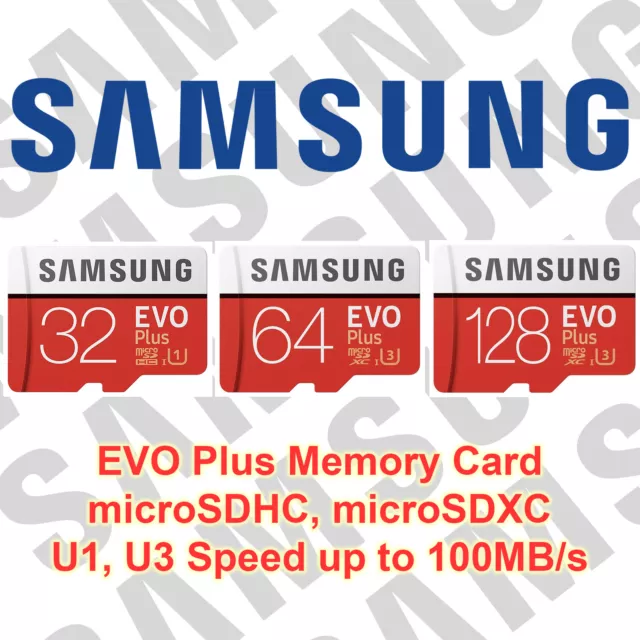 Samsung EVO Plus 32GB 64G 128G 256G 512G micro SD SDHC SDXC Memory Card Class 10