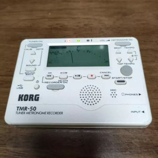 Korg TMR-50 white Tuner Metronome Recorder 100 tracks max Tested Working