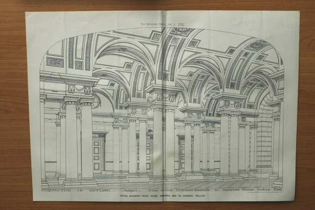 BN81A) LITHO SOMERSET House East Vestibule 1881 Fredric Miller ...