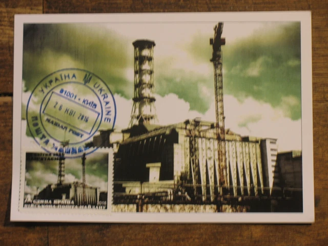 POST CARD CHERNOBYL Radiation Pollution Nuclear Power Plant Accident PC 