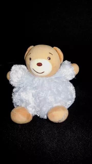 doudou peluche ours boule bleu gris fourrure Fur KALOO