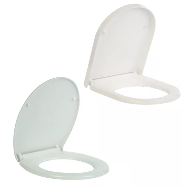 Soft Close Toilet Seat White | Bathroom Oval Shape WC Heavy Duty Seats Anti Slam