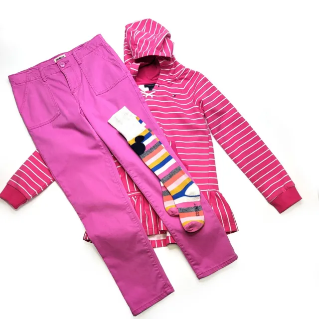 Girls Pink Clothing Set Size 8 Oshkosh Pink Jeans & Pink Tommy Hilfiger 6X Top