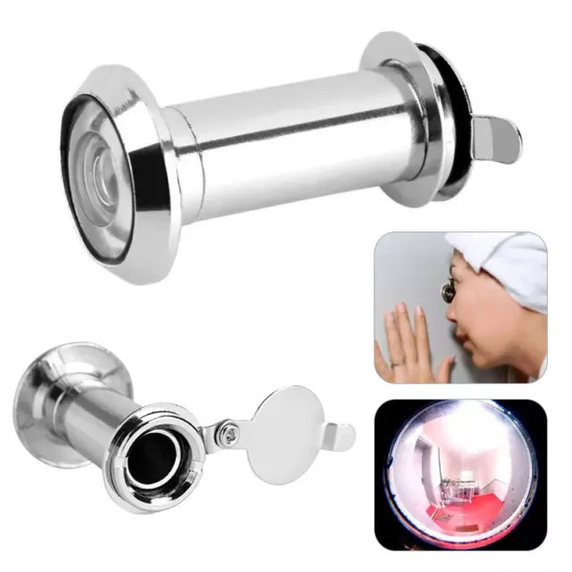 Security Door Eye Spy Hole Peephole Viewer 200 Degree View Adjustable Glass Lens