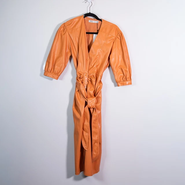 ZARA FAUX LEATHER Belted Midi Dress With Puff Sleeves In Marsala S BNWT LAST ONE 37.78 - PicClick UK ZARA FAUX LEATHER Belted Midi Dress With Puff Sleeves In Marsala S BNWT LAST ONE 37.78 - PicClick UK