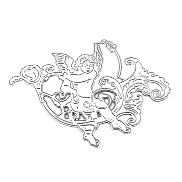 DIY Carbon Steel Lovely Angel Cutting Embedded Steel Plate Paper Han