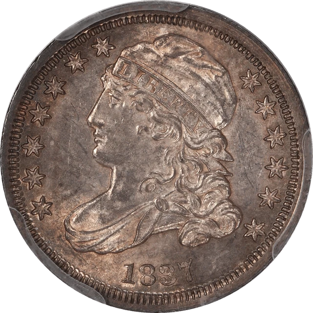 1837  Capped Bust Dime 10c, PCGS MS 62+ CAC - Original, PQ++, JR-2
