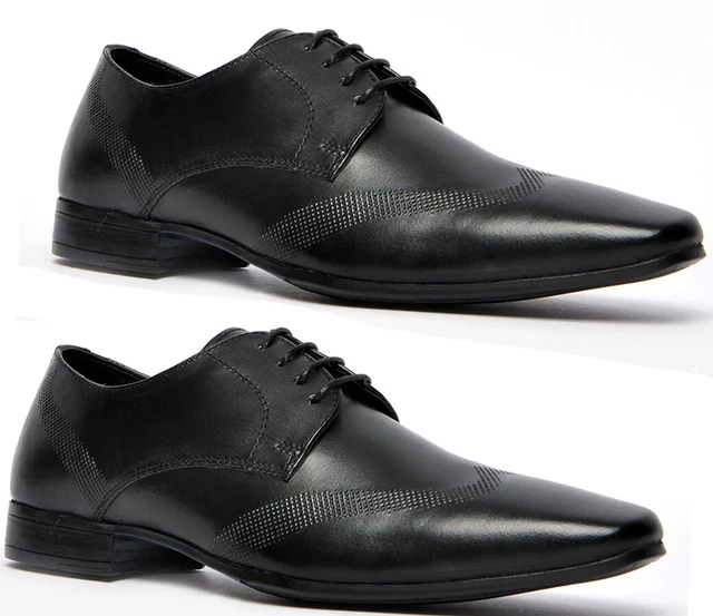 Mens Red Tape Leather Smart Office Work Wedding Lace Up Formal Dress Party Shoes